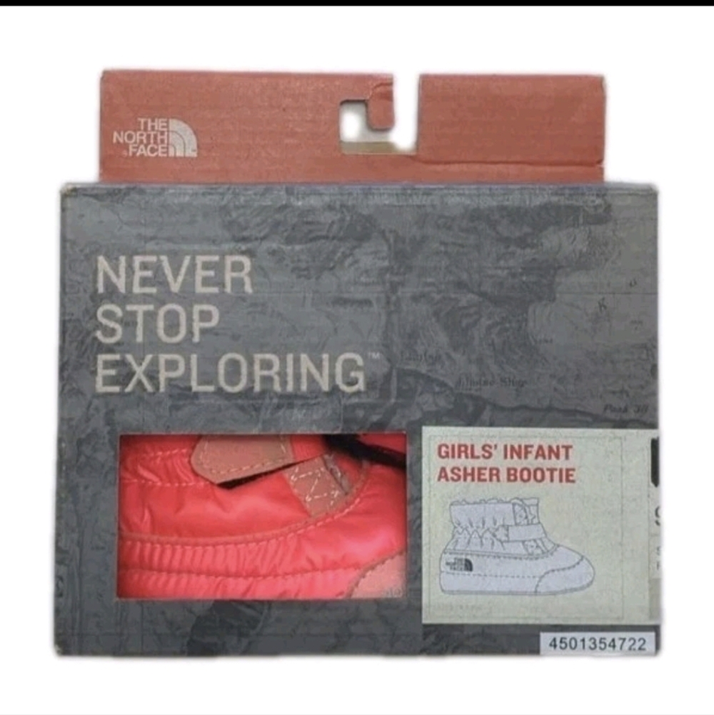 The North Face Infant Girls Asher Lined Booties Pink/Red size 4 (18-24months)